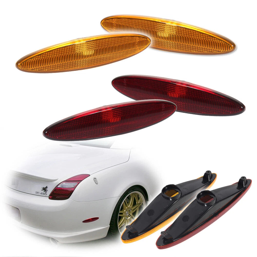 Set of 4 Smoked Side Marker Light Covers for Lexus SC 430 (2002–2010)