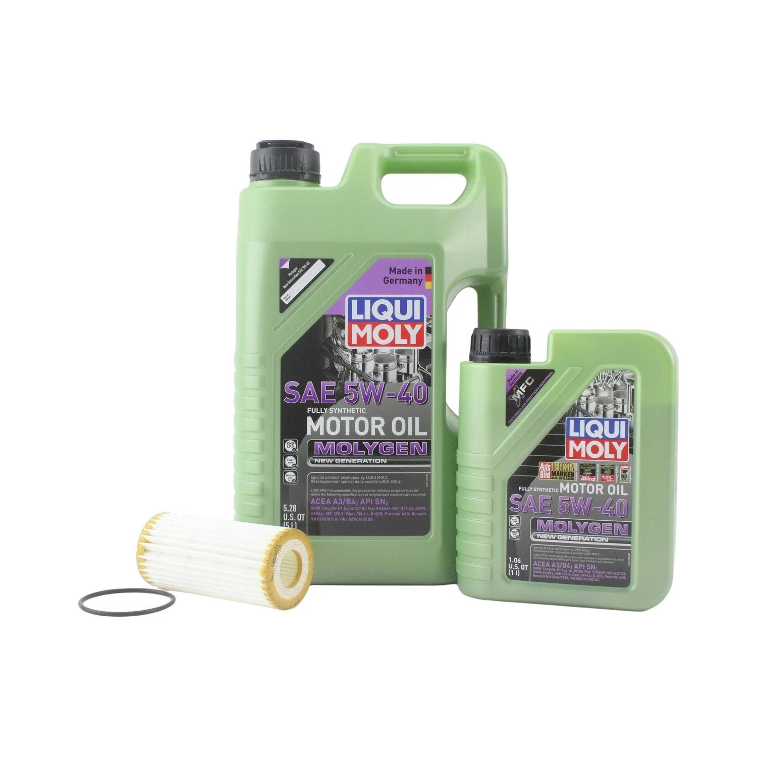 6L Liqui Moly Molygen 5W-40 Oil Change Kit for Audi A4 Quattro Q5 (2010–2020)