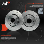 Front Drilled Brake Rotors & Ceramic Pads for Mitsubishi Lancer