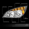 LED Halo Ring DRL Projector Headlight for Freightliner Cascadia (2018–2024)
