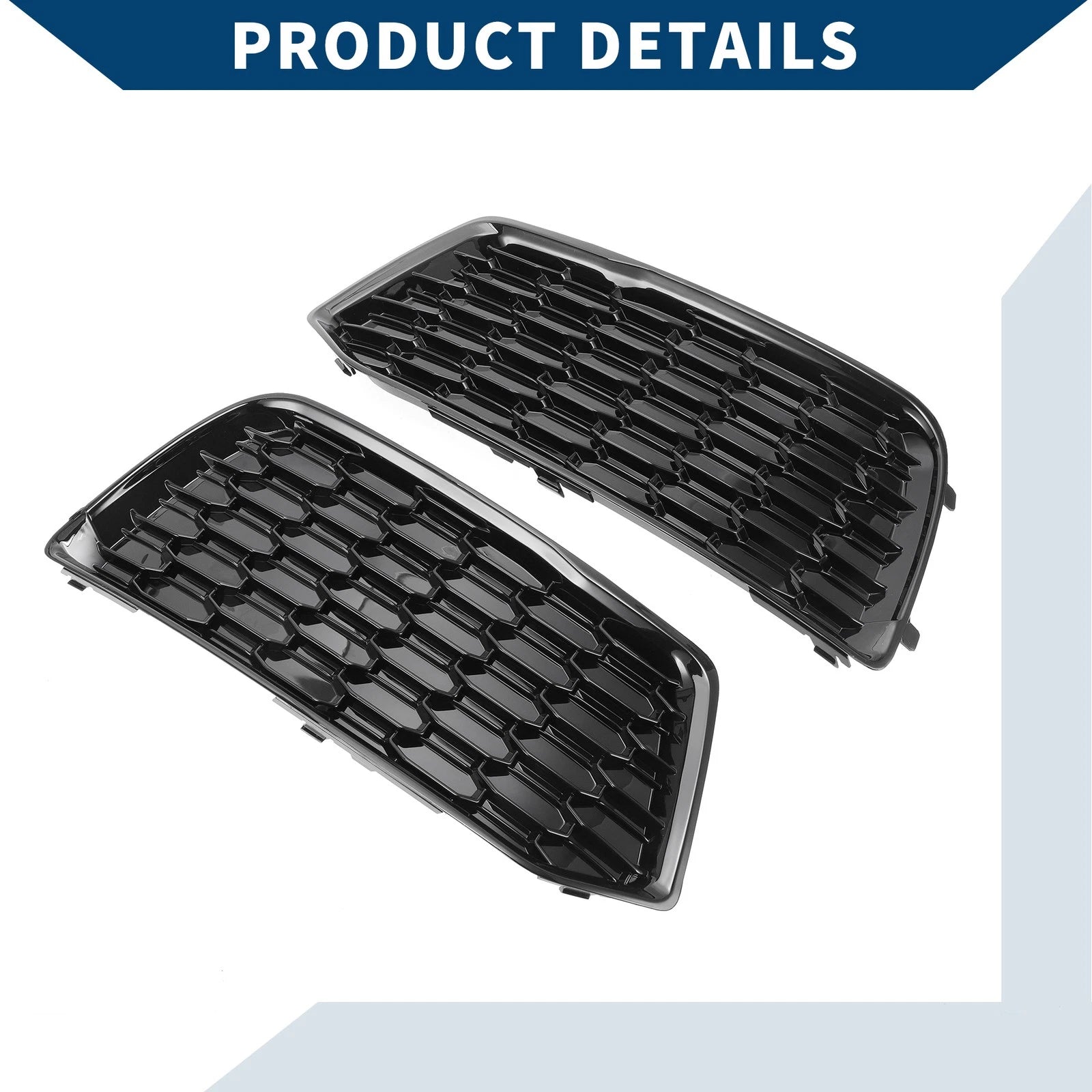 1 Pair Fog Light Grill Honeycomb for Audi Q5 (2018–2021) No. 80A807679D/80A807680D