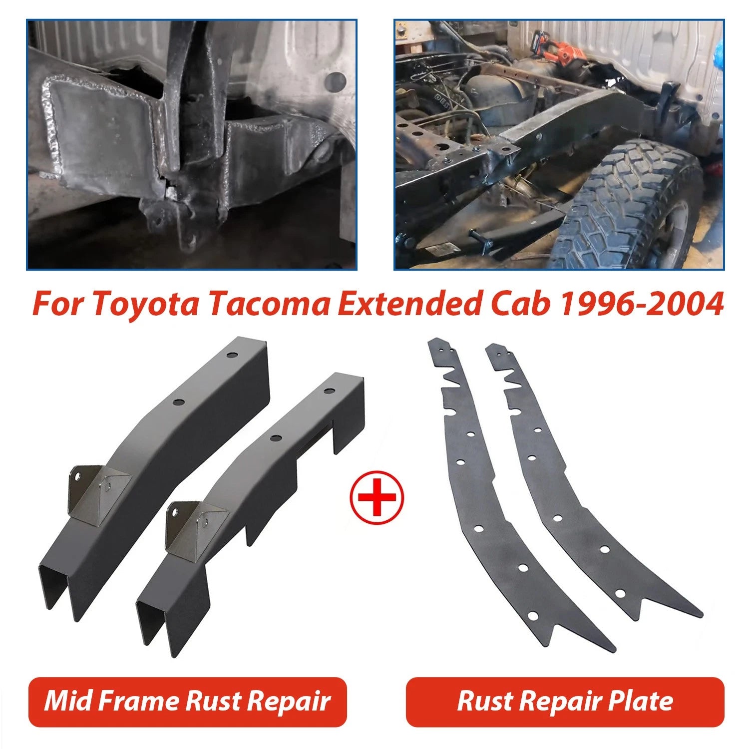 Mid Frame Rust Repair Kit for Toyota Tacoma Extended Cab (1996–2004)