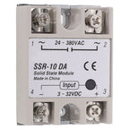SSR10DA Solid State Relay 10A for DC 332V to 24380V AC Control