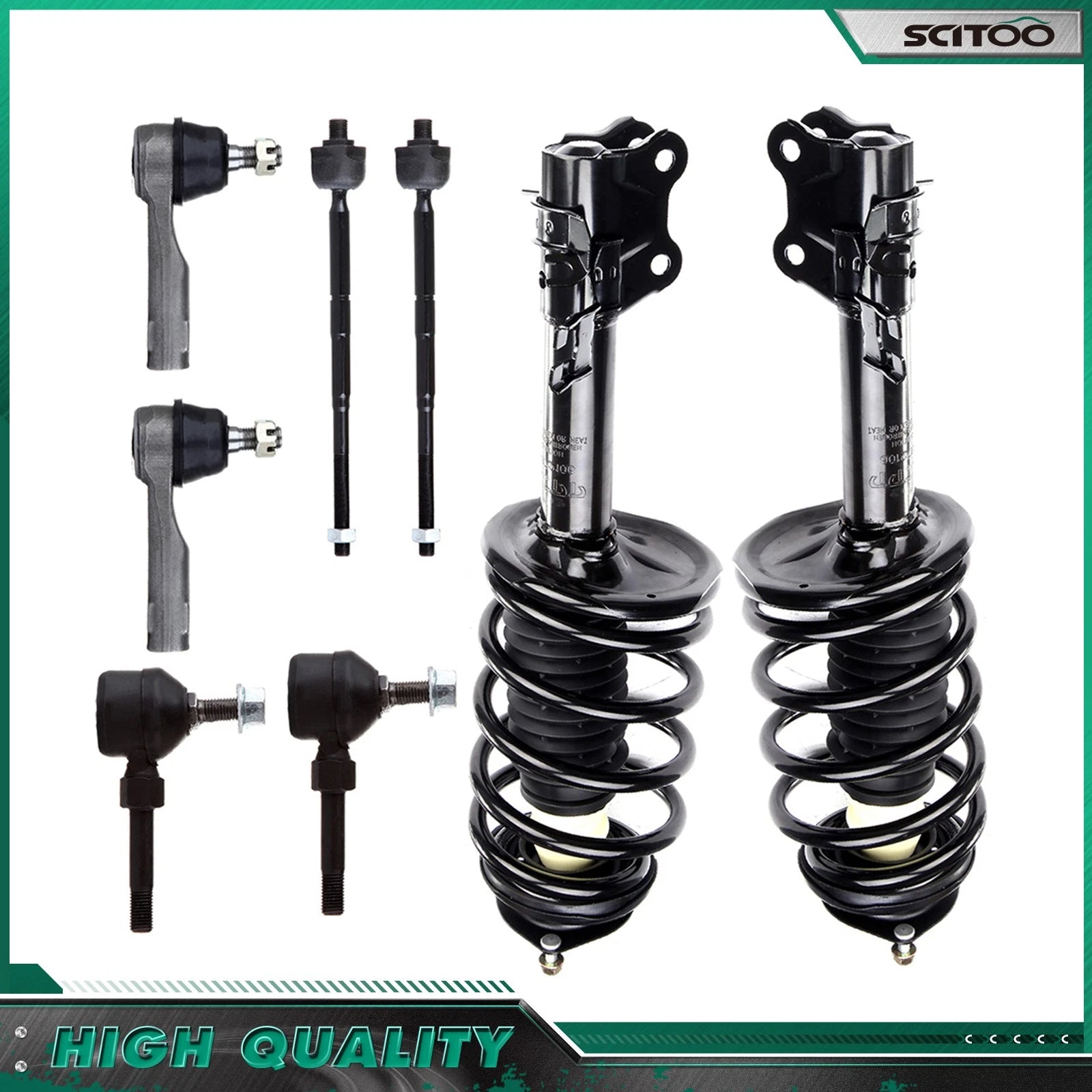 Front Strut w/ Coil Spring & Sway Bar Tie Rod for Nissan Sentra (2002–2006)