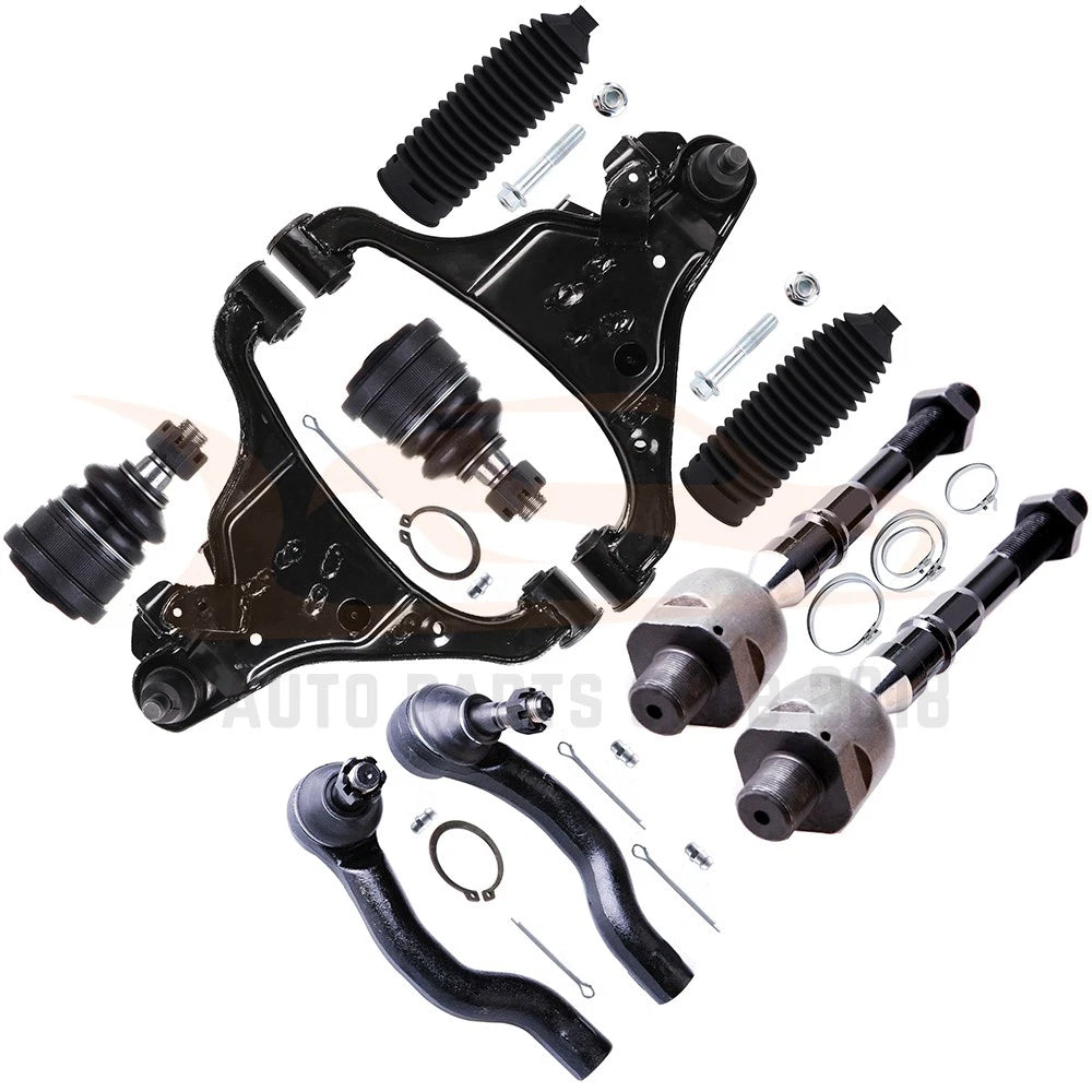 10Pcs Front Lower Control Arm Ball Joint Tie Rod for Nissan Frontier (2005–2016)