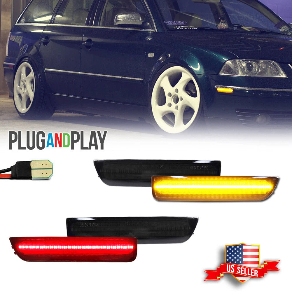 Set of 4 Smoke LED Side Marker Lights for VW Passat (2001–2005)
