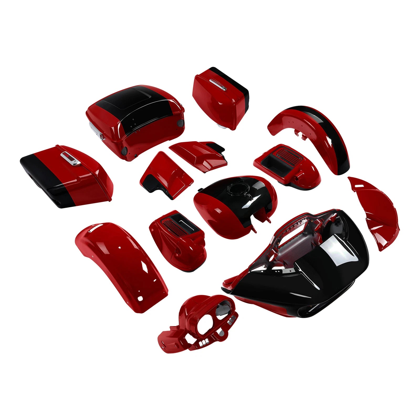 Fairings Body Kit for Harley Road Glide FLTRX (2015–2024) Billiard Red/Vivid Black