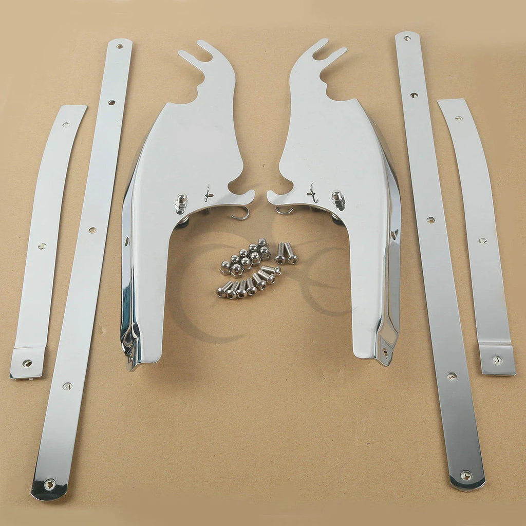 Chrome/Black Windshield Mount Bracket for Harley Softail Fatboy (2000-2017)