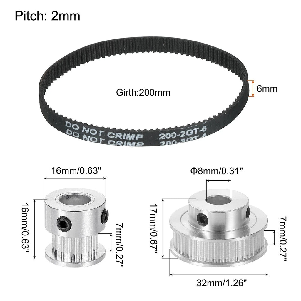 Timing Pulley Kit 20T 48T 8mm Bore for 3D Printer Automation