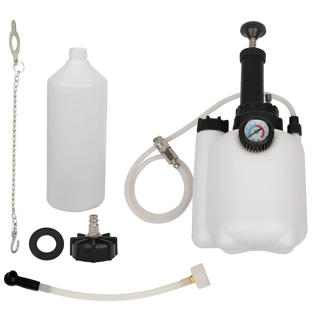 3L Manual Brake Clutch Fluid Bleeder Tool with Universal Adapter
