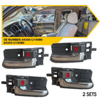 Set of 4 Interior Door Handles Gray w/Chrome Lever for Toyota Corolla Matrix (H)
