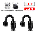 4AN PTFE Hose End Fitting 180 Degree Black for PTFE Hose (2 Pack)