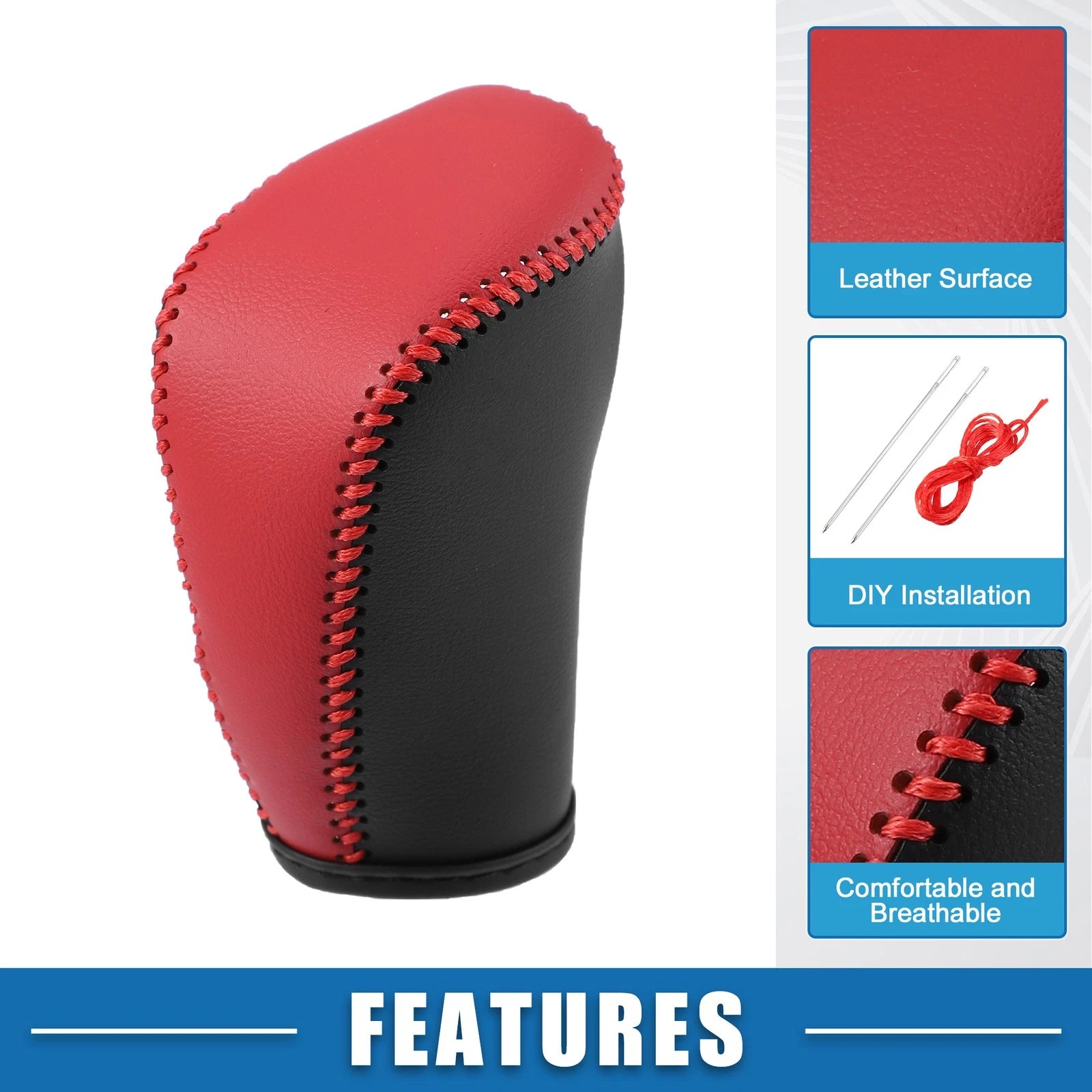 Gear Shifting Knob Cover for Nissan Rogue (2017) PU Leather Black