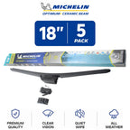 Set of 5 Michelin Optimum+ 18" Ceramic Beam Wiper Blades for All Vehicles