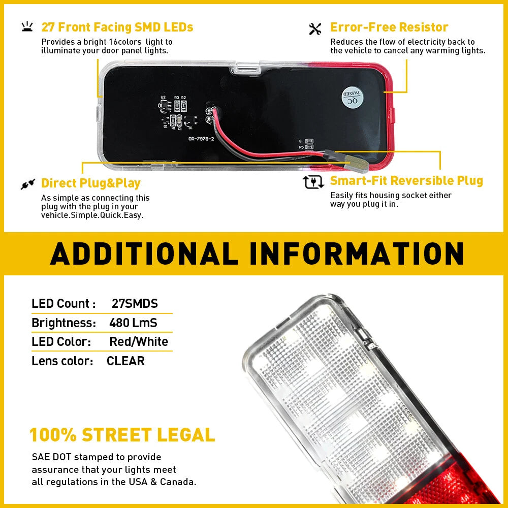 Set of 2 Front Door Light Lens for Ford Expedition (1997–2002)
