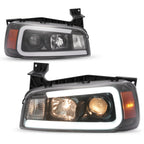 2X Projector Headlights for Dodge Charger (2006–2010) LED Tube Black LH & RH