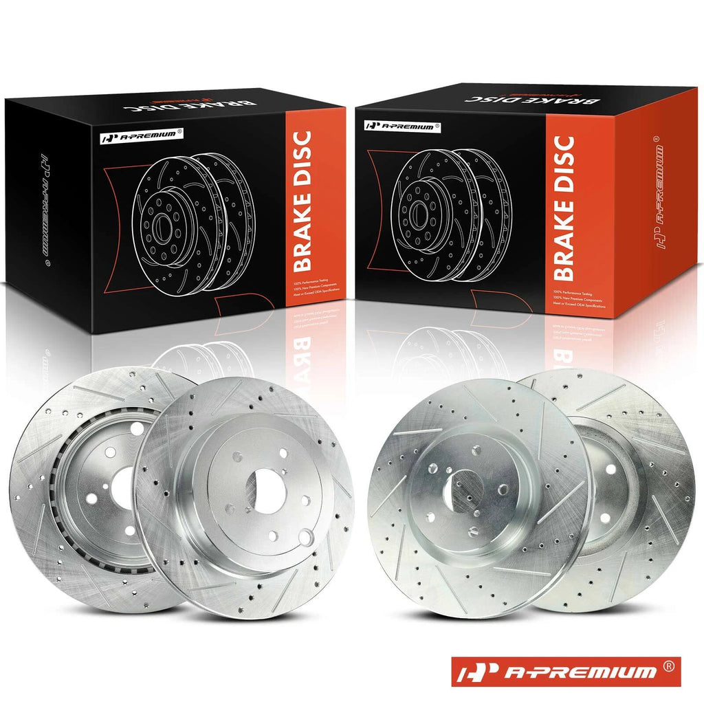 Set of 4 Drilled Brake Rotors for Subaru Impreza WRX (2008–2014)