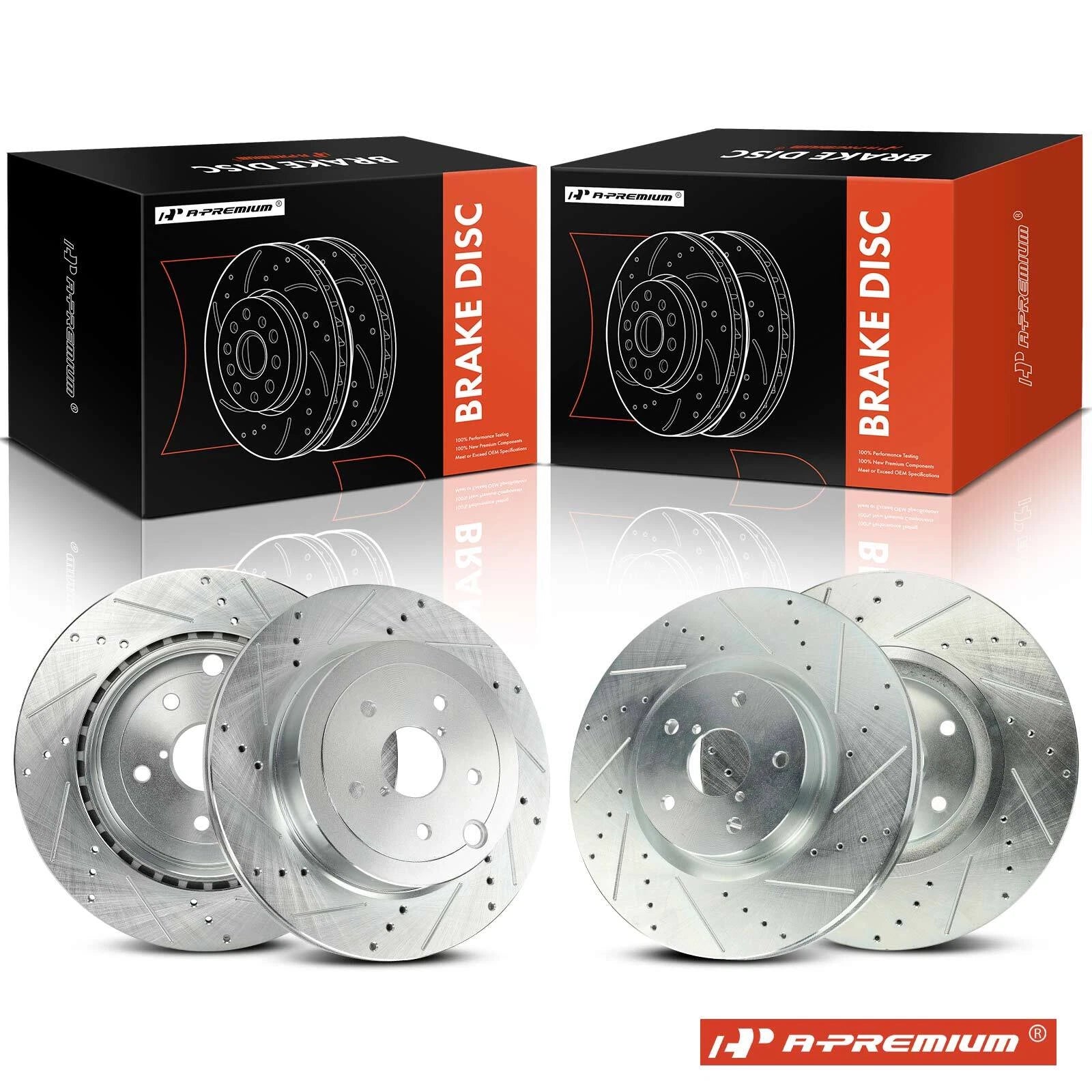 Set of 4 Drilled Brake Rotors for Subaru Impreza WRX (2008–2014)