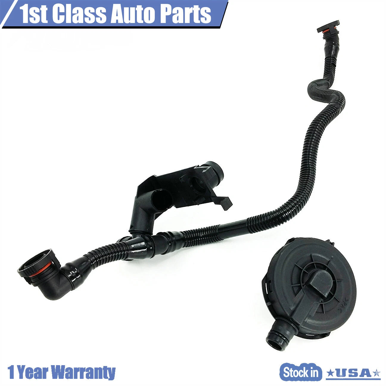 PCV Crankcase Vent Valve & Breather Vacuum Hose for Audi A4 A6 (1996–2005)