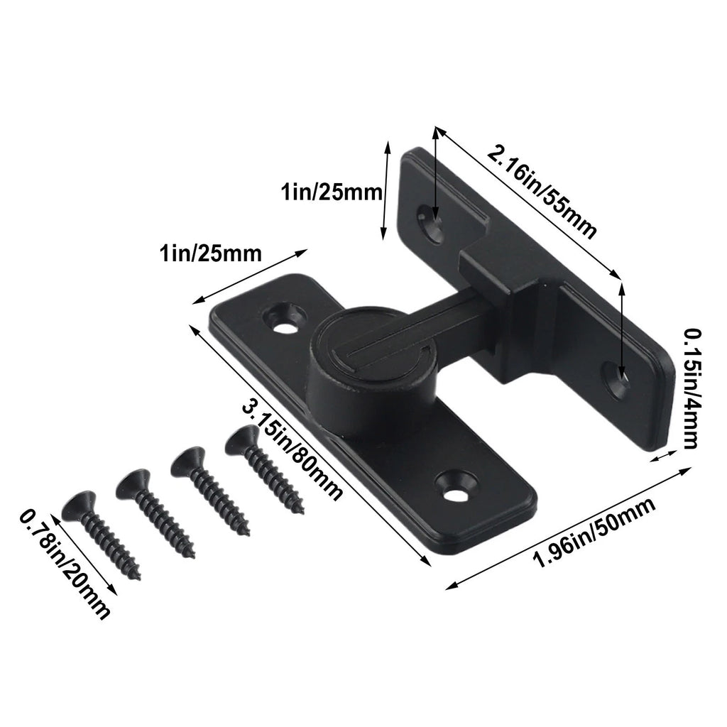 Heavy Duty Barn Door Lock Latch for Sliding Doors (90 Degree)