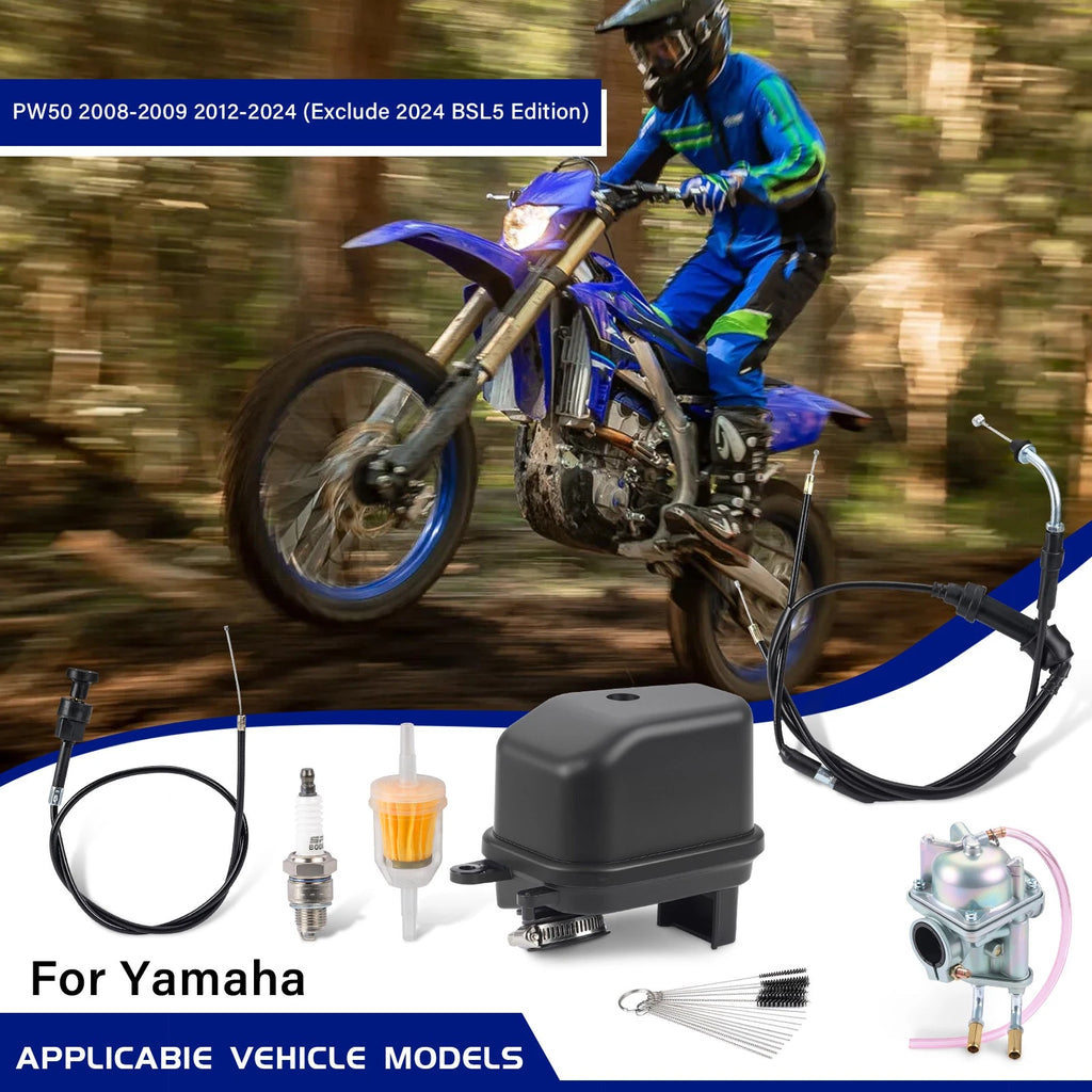 Carburetor Cable Air Filter Oil Filter Assy for Yamaha PW50 (2008–2024)