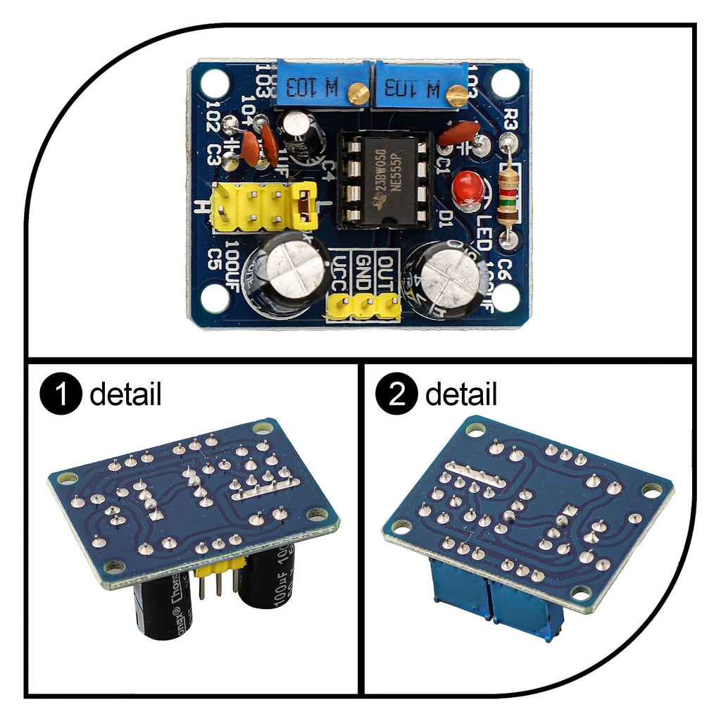 NE555 Pulse Frequency Generator Board for Various Applications (LED)