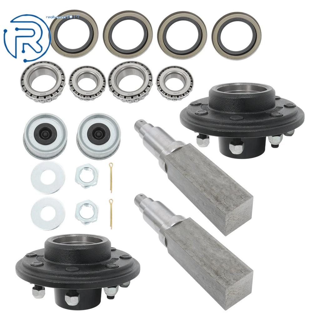 Set of 2 Idler Hub Kits for Trailer 8 Lug 6.5 Bolt #42 Square Spindle
