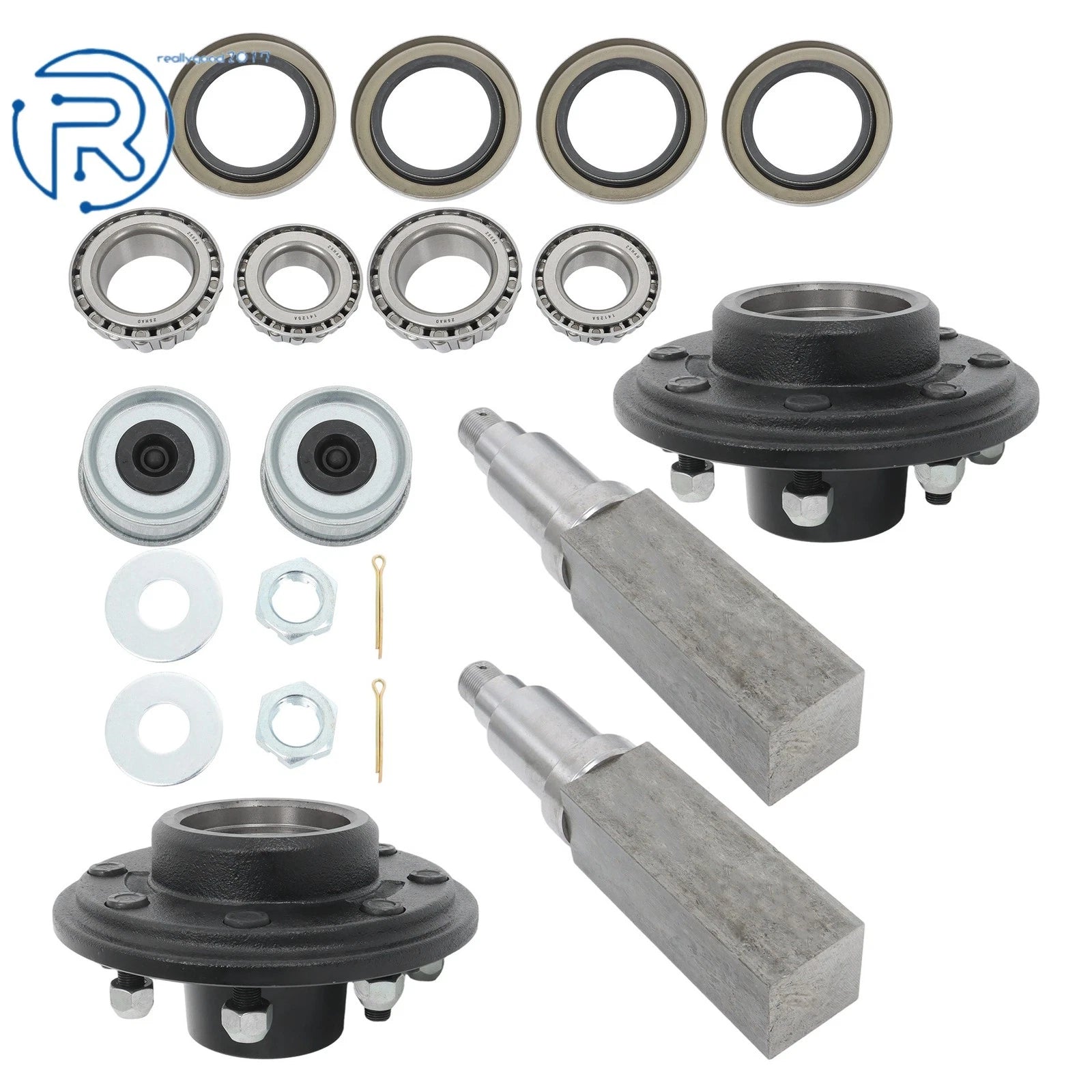 Set of 2 Idler Hub Kits for Trailer 8 Lug 6.5 Bolt #42 Square Spindle
