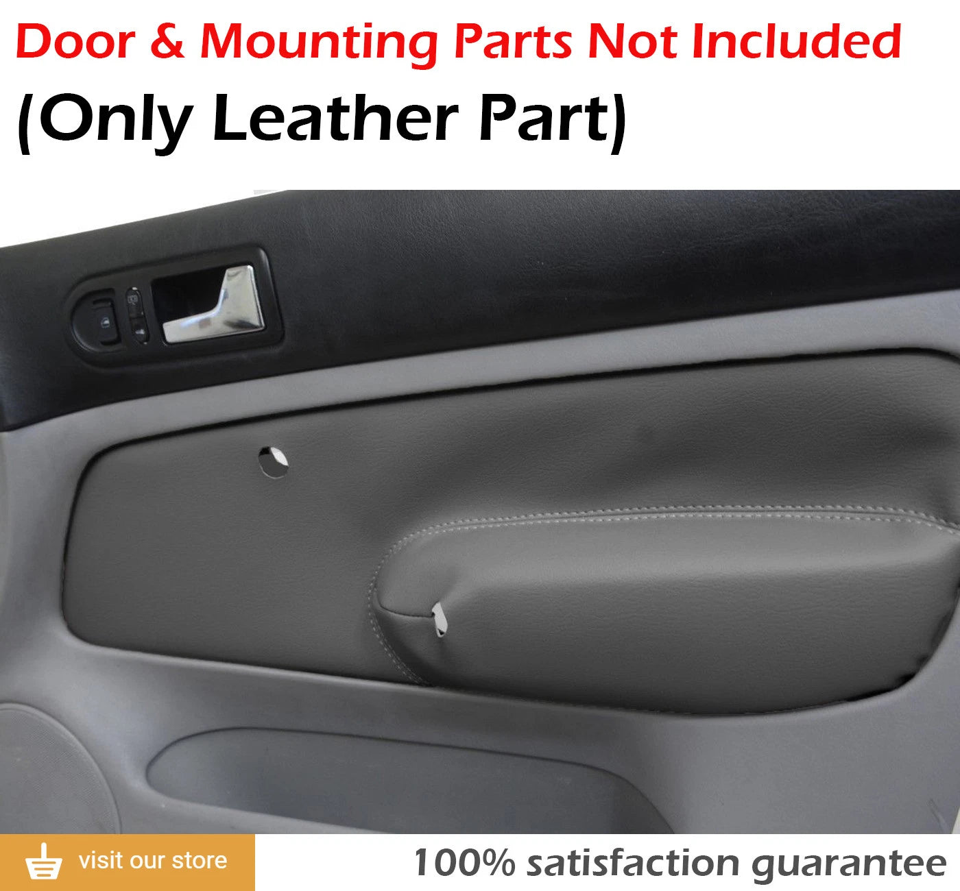 Rear Door Panel Insert for Jetta (1999–2004) Light Gray Synthetic Leather