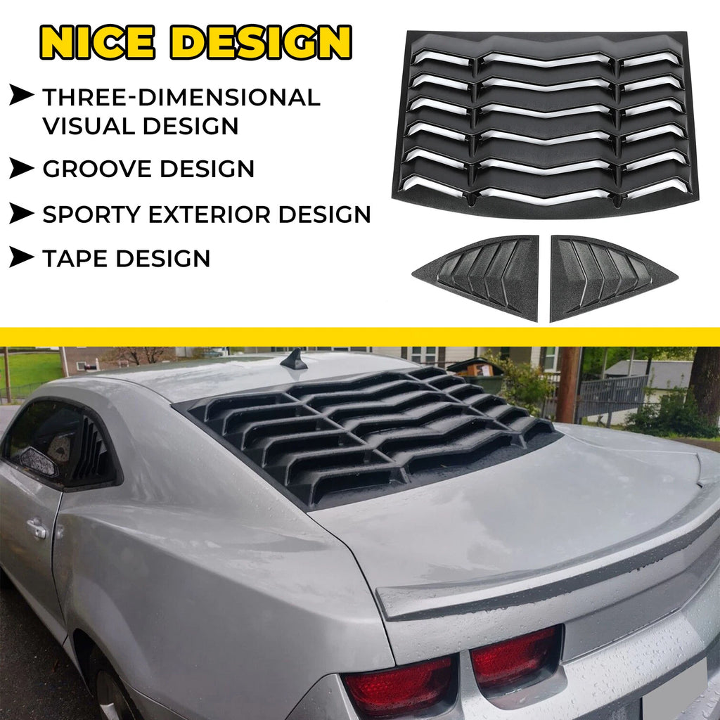 Rear + Side Window Louvers for Chevy Camaro (2010–2015)