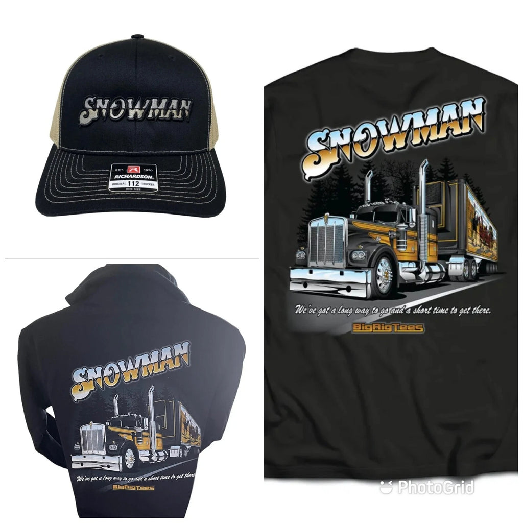 Snowman Graphic T-Shirt, Hoodie, Hat for Big Rig Trucks (18 Wheeler)