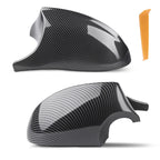 Set of 2 Black Mirror Covers for BMW E90 E91 E92 (2005-2009) Carbon Fiber