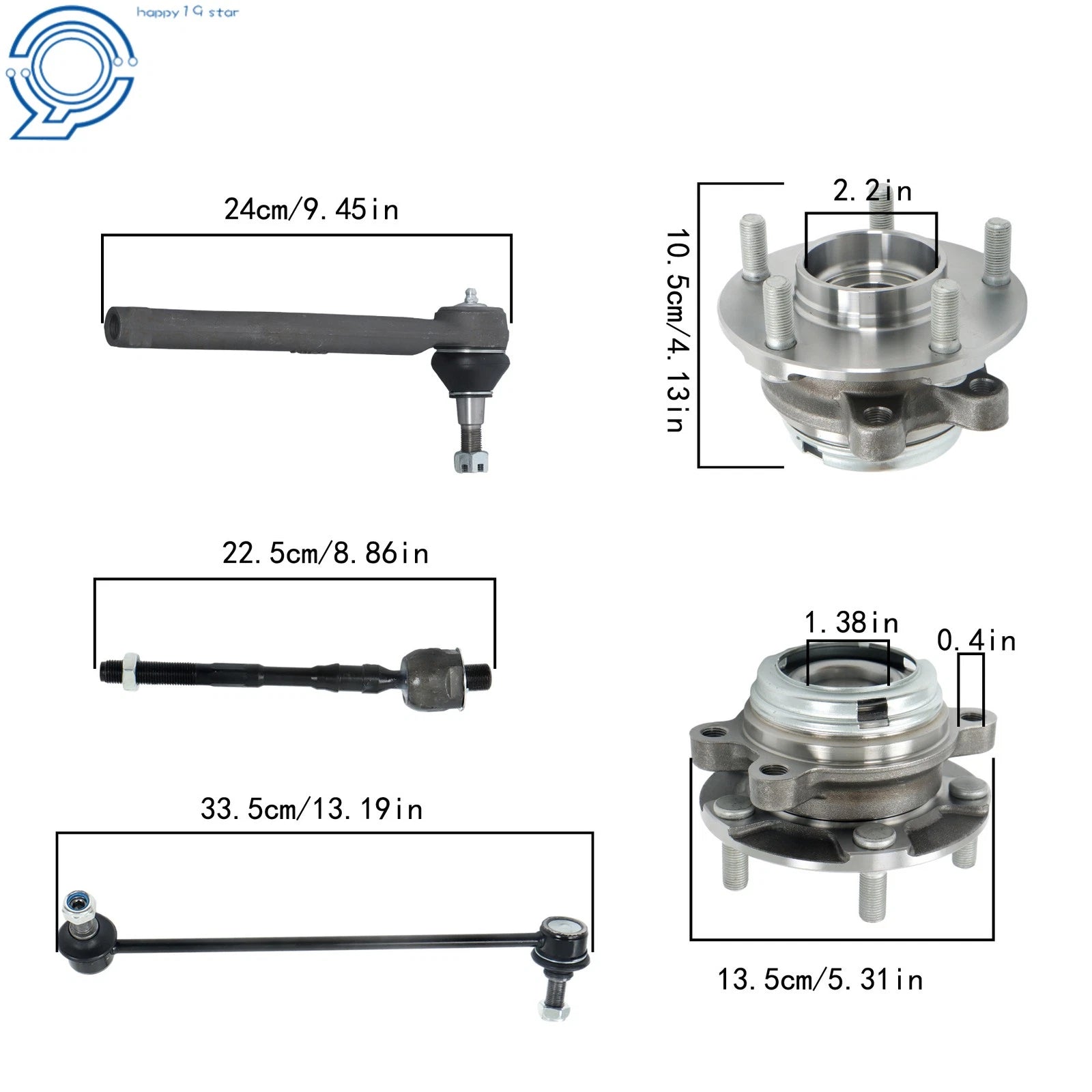Front Wheel Bearing Hub & Sway Bar End Link for Nissan Altima (2007-2013)