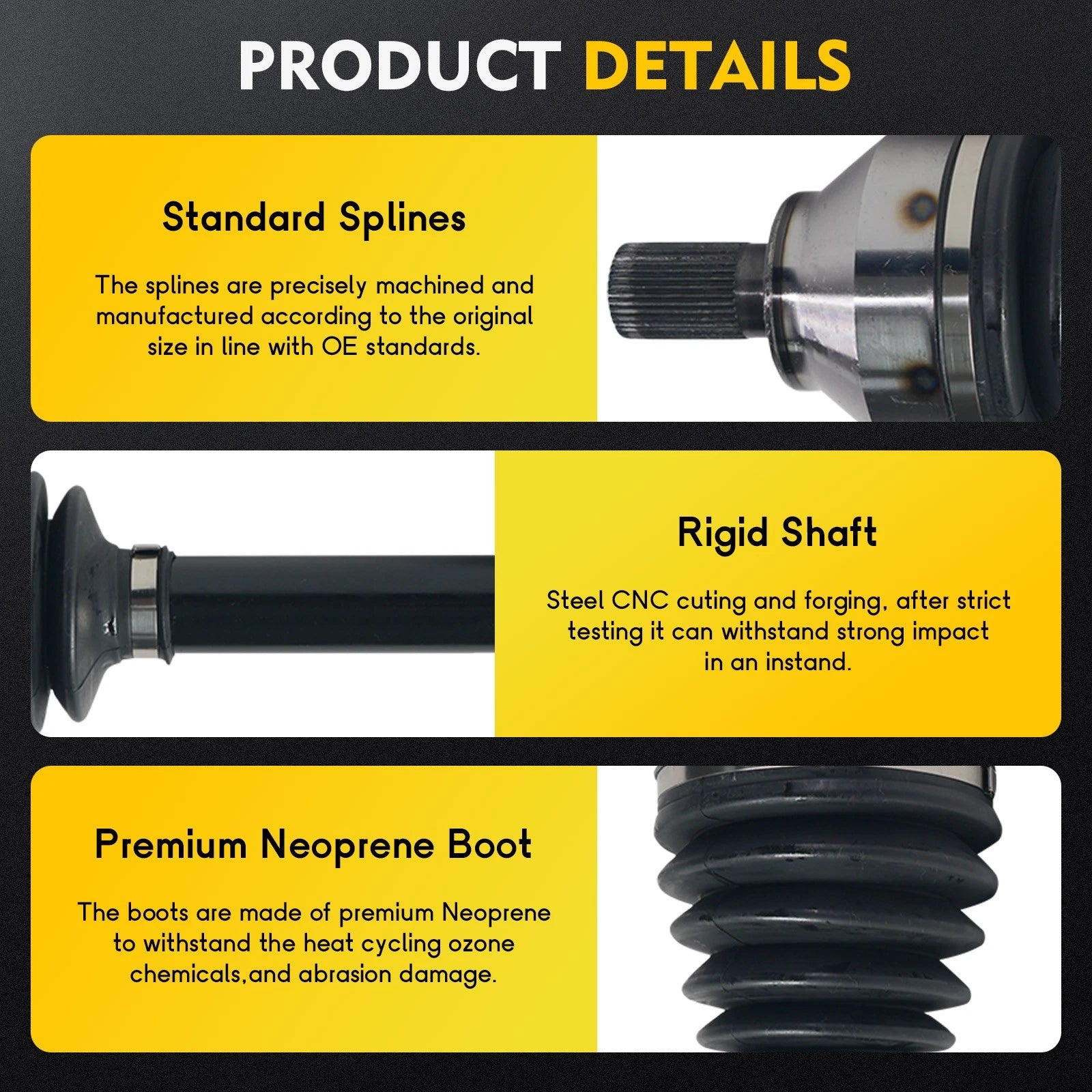 CV Axle Shaft Assembly for Volvo S40 (2004–2012) Front Driver Side
