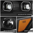 LED Projector Headlights for Nissan Titan XD (2016–2024) - Black Housing