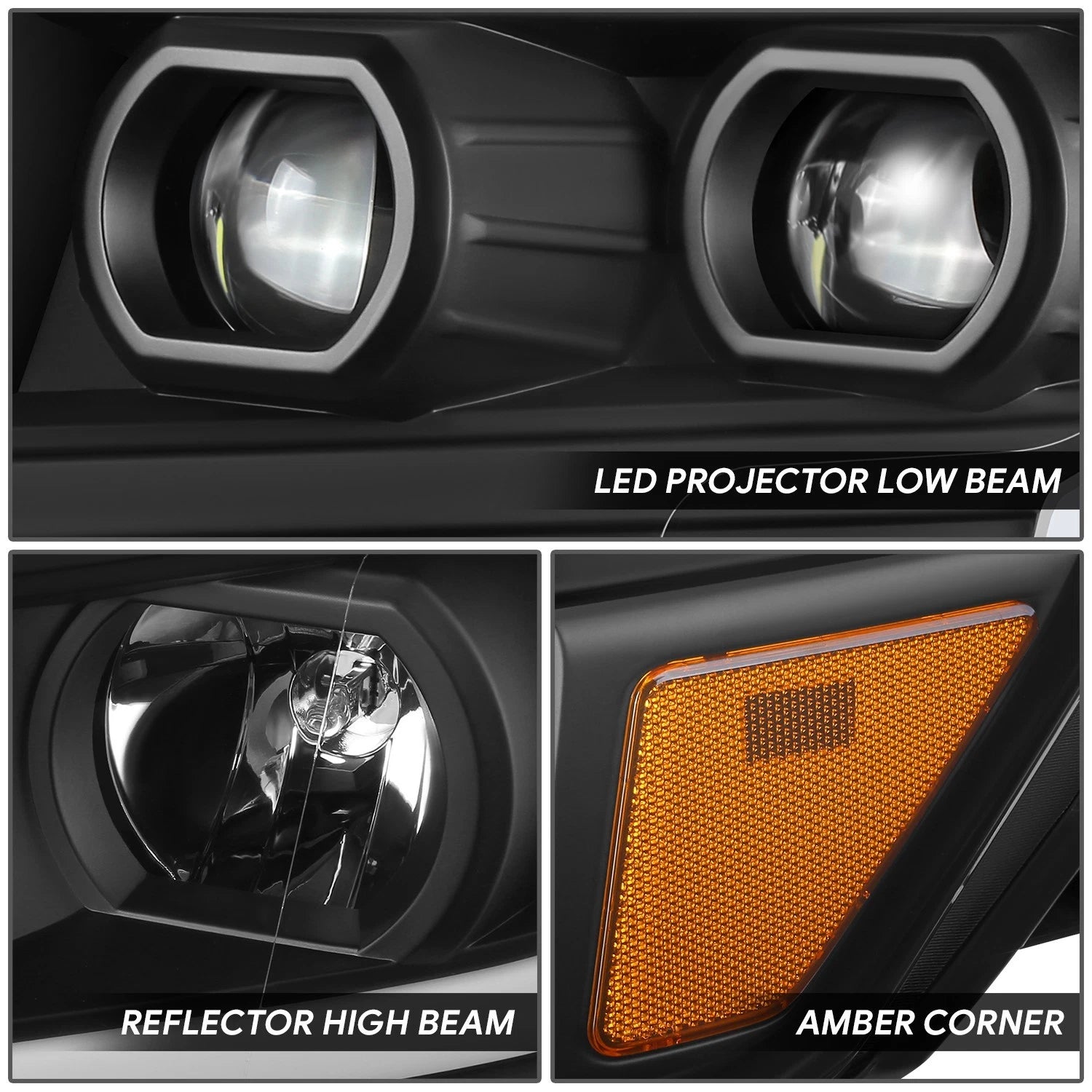 LED Projector Headlights for Nissan Titan XD (2016–2024) - Black Housing