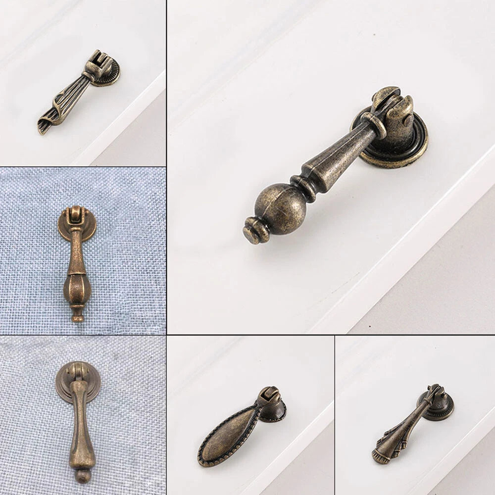 Set of 10 Vintage Drawer Pull Handles for Cabinet Furniture