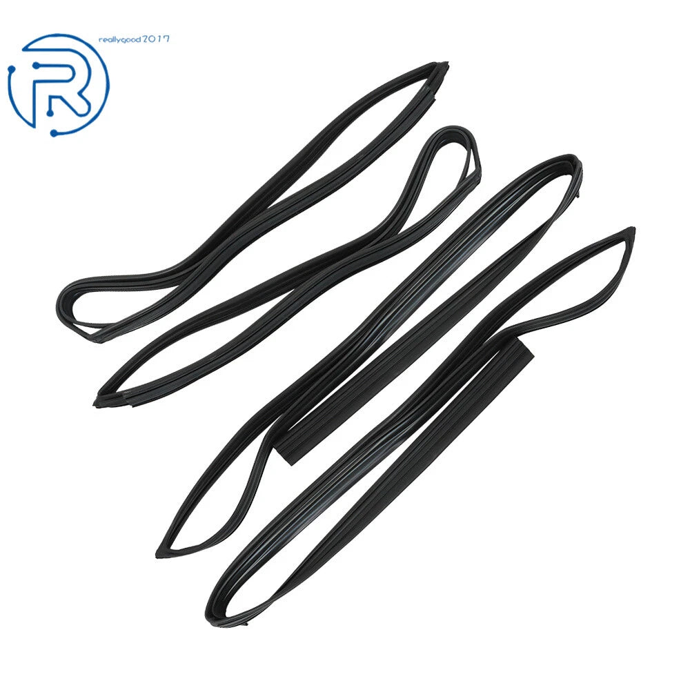 Set of 2 Door Glass Run for Toyota Land Cruiser (1991–1997) Black Rubber
