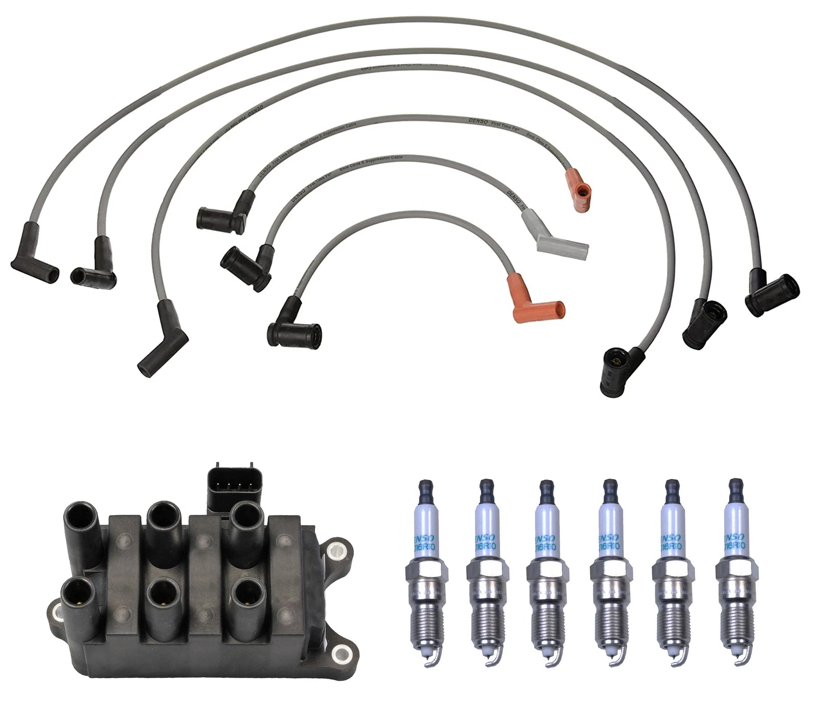 Set of 6 Denso Ignition Coil & Iridium Spark Plugs for Ford F-150