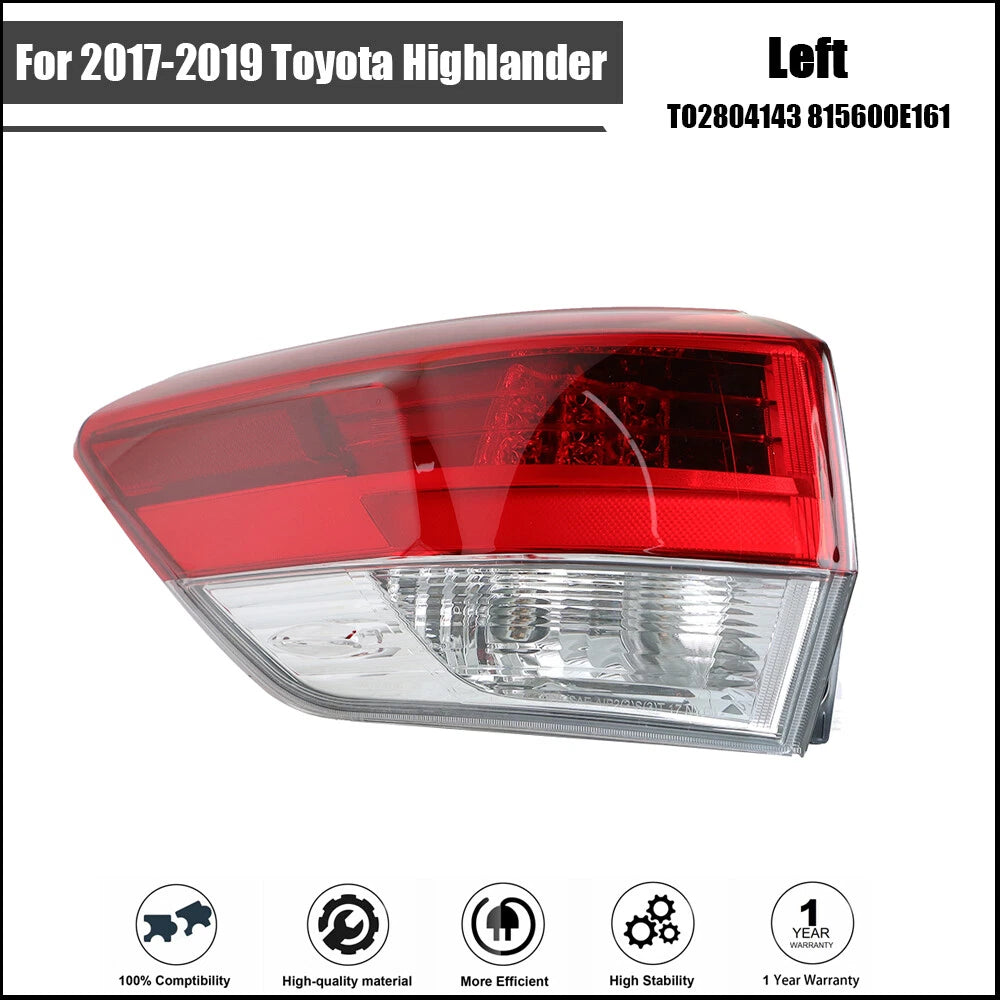Rear Outer Side Taillight Assembly for Toyota Highlander (2017–2019)