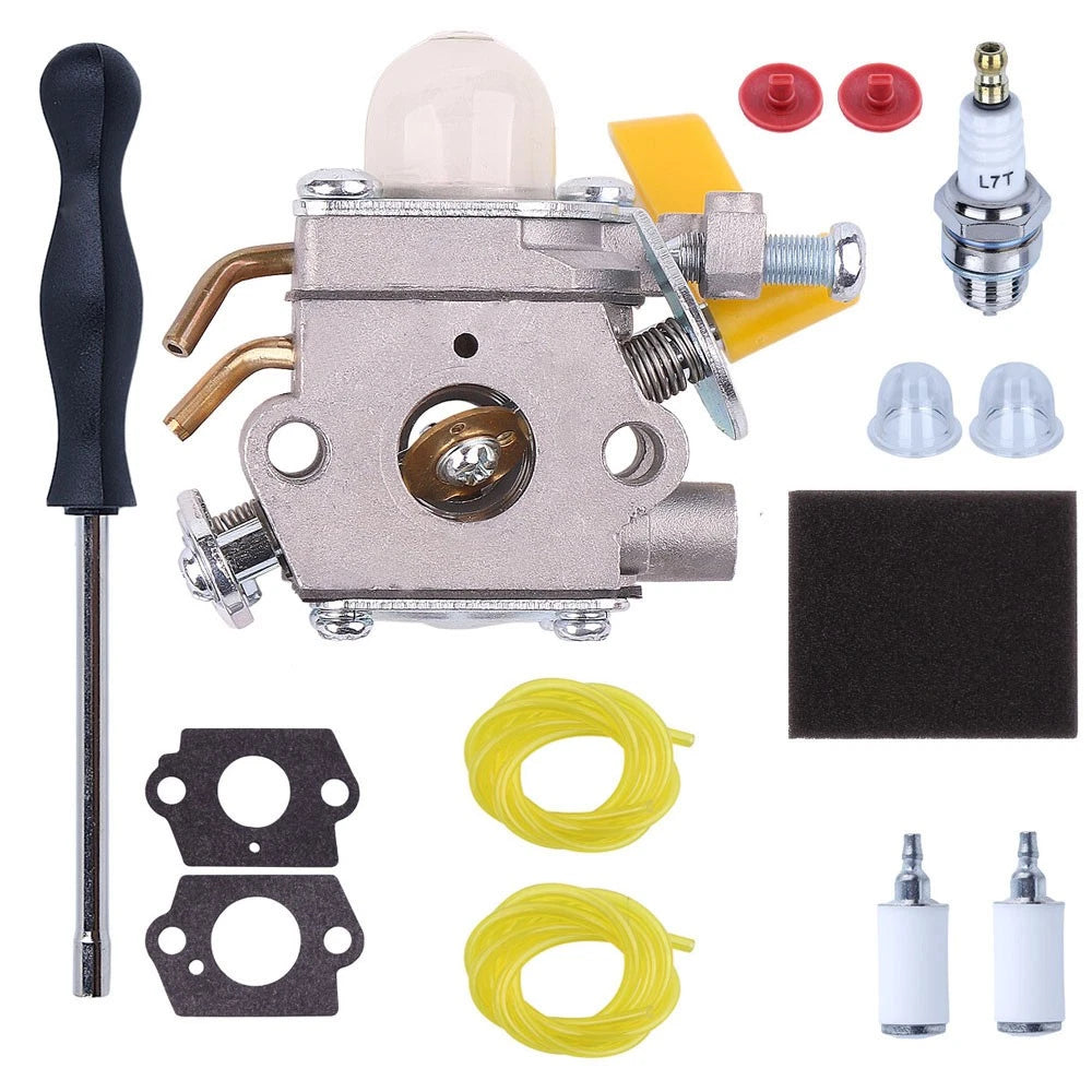 Carburetor Gasket Spark Plug Kit for Homelite Zama Ryobi C1U-H60 (25cc-30cc)