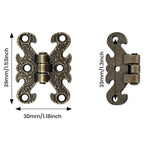 6x Antique Bronze Mini Folding Hinges for Jewelry Box Toolbox Decor