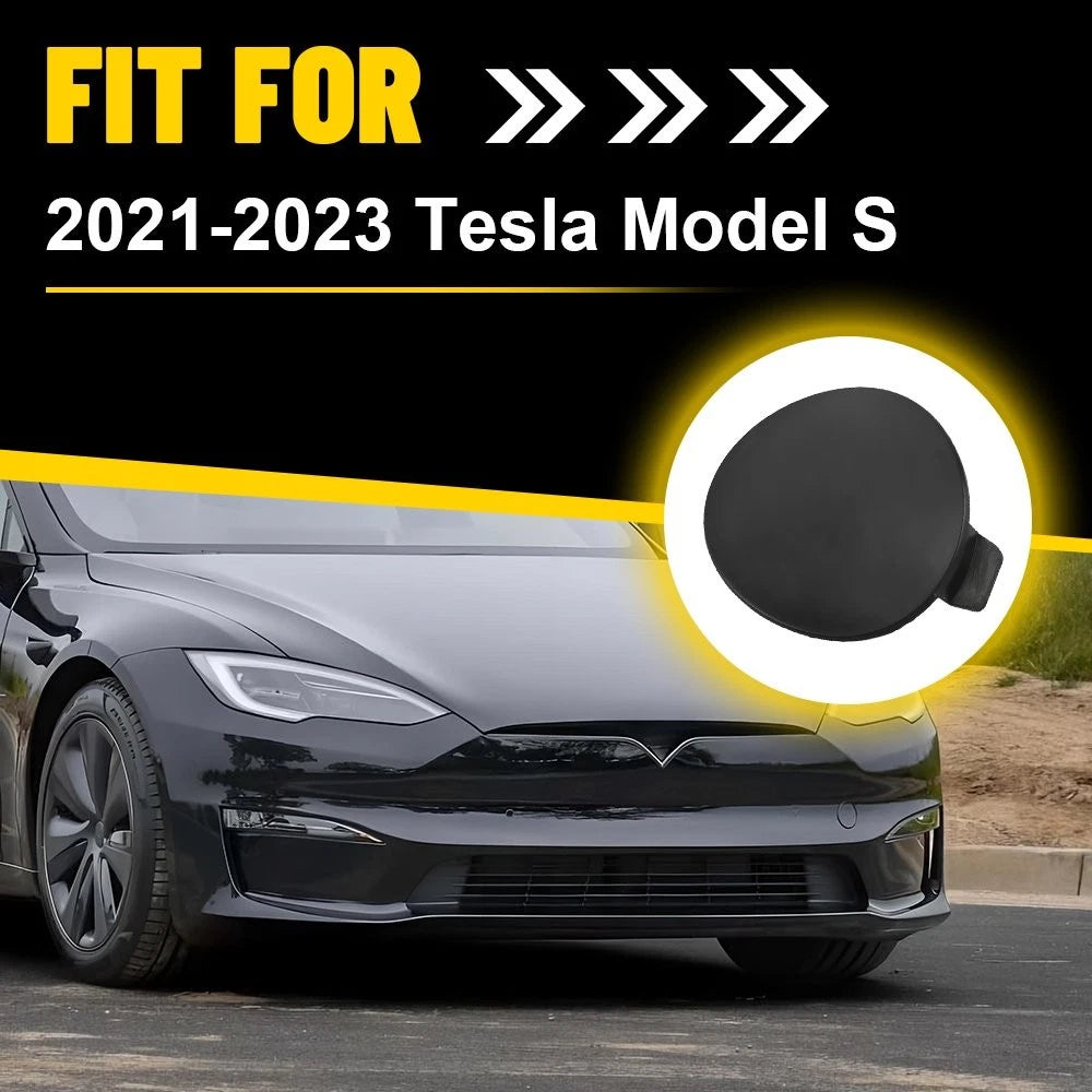 Front Bumper Tow Hook Cover for Tesla Model S (2021–2023) 1564688-00-A Black