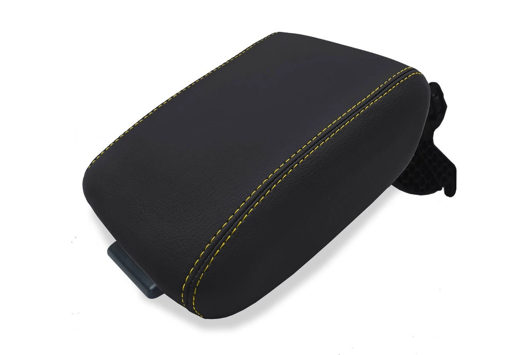 Leather Console Lid Armrest Cover for Honda CR-V (2017–2021) Yellow Stitch