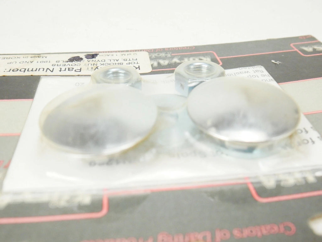 Set of 2 Chrome Top Shock Nut Covers for Harley Dyna (1991–2005)