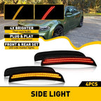 2X Red LED Smoked Rear Side Marker for Dodge Charger (2015–2022)