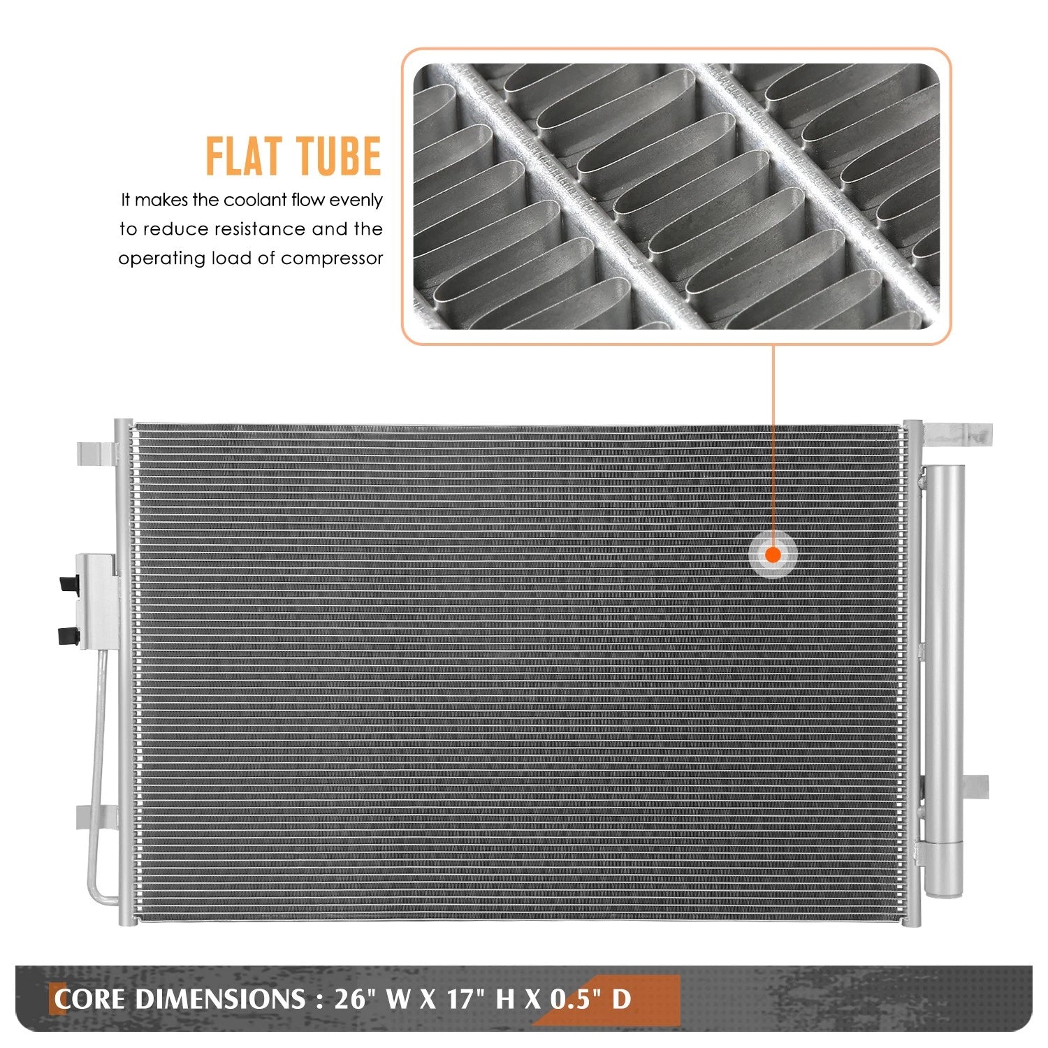 A/C Condenser for Hyundai Santa Fe 2.4L (2019–2020) Aluminum Core