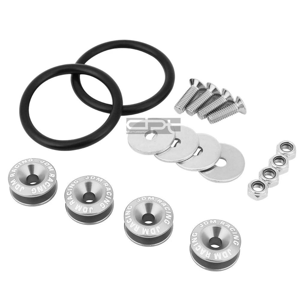 Quick Release Fastener Kit for Silver Car Bumper/Fender/Trunk/Hatch