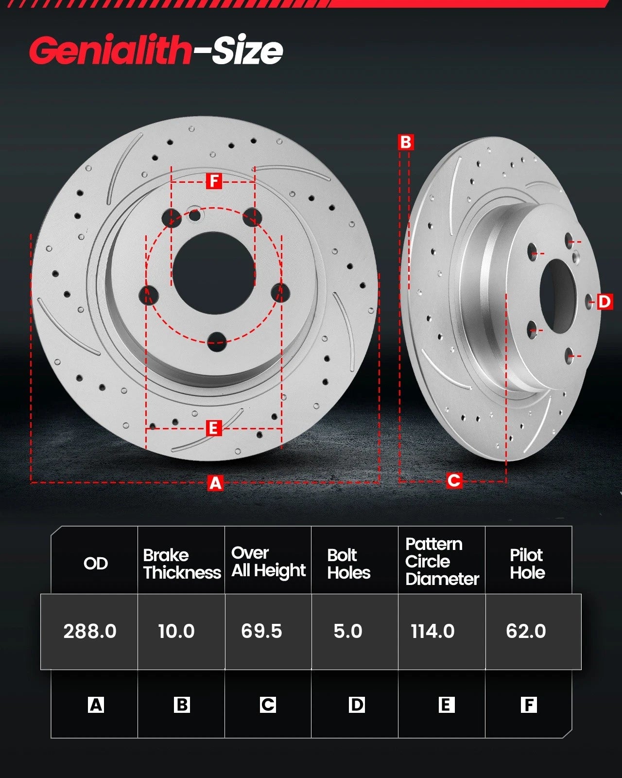 Set of 2 Rear Disc Rotors & Ceramic Pads for Toyota Highlander Lexus (2004–2007)