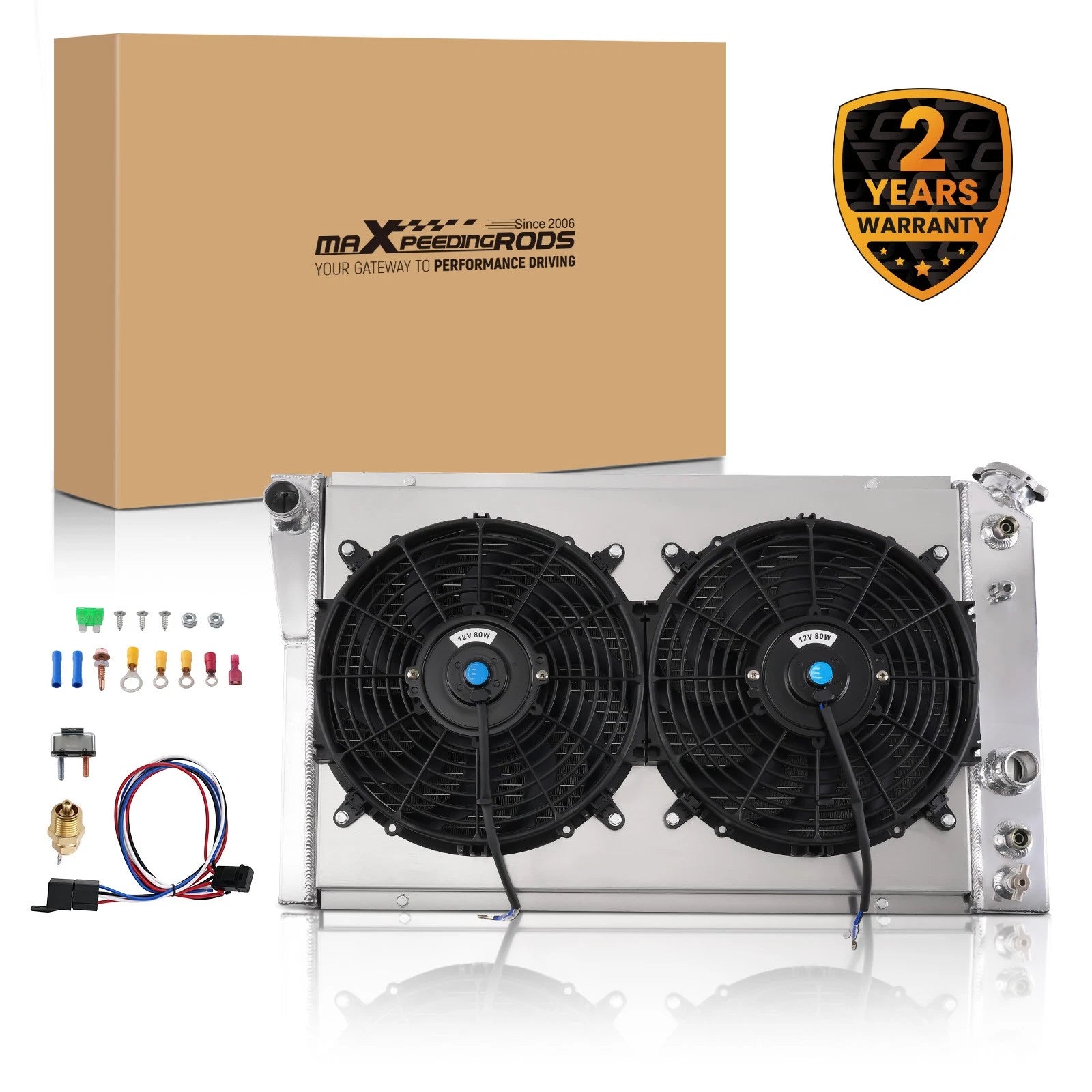 3 Row Aluminum Radiator Fan Assembly for Chevy S10 Blazer V8 (1982–2002)